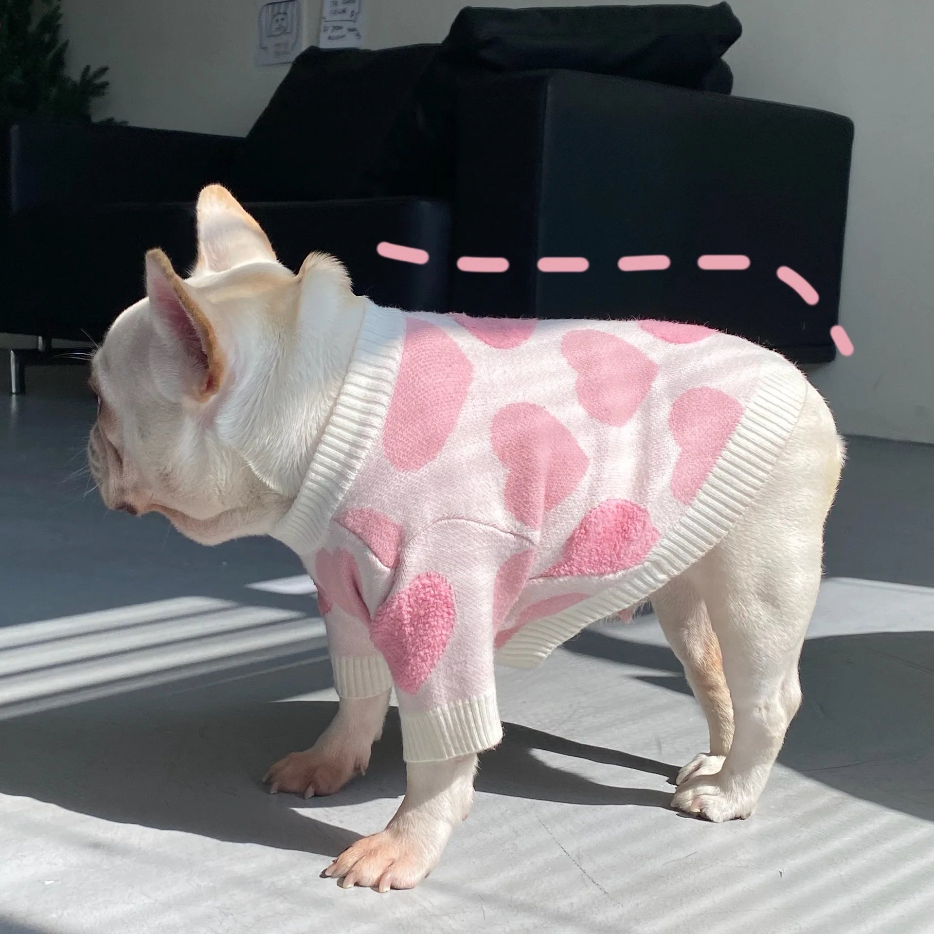 Luxury Pastille Pink Heart Dog Jumper