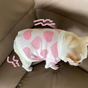 Luxury Pastille Pink Heart Dog Jumper