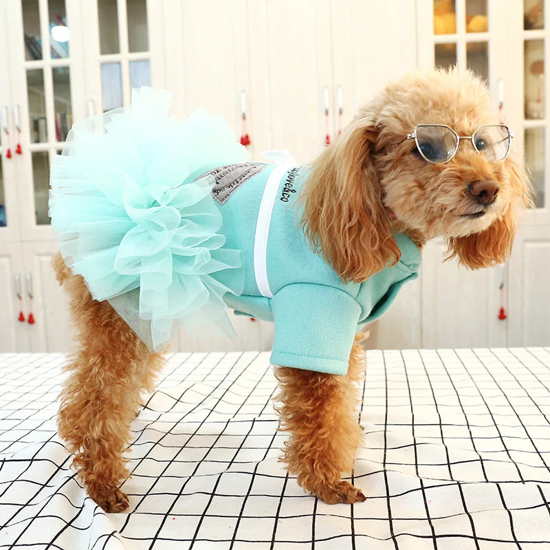 Luxurious Sniffany Blue Dog Dress