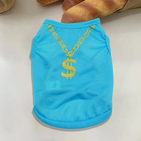 Bling Dollar Money Chain Print Dog Top