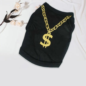 Bling Dollar Money Chain Print Dog Top