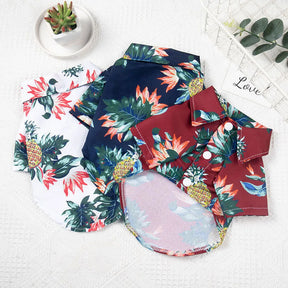 Luxury Tropical Print Dog Shirt