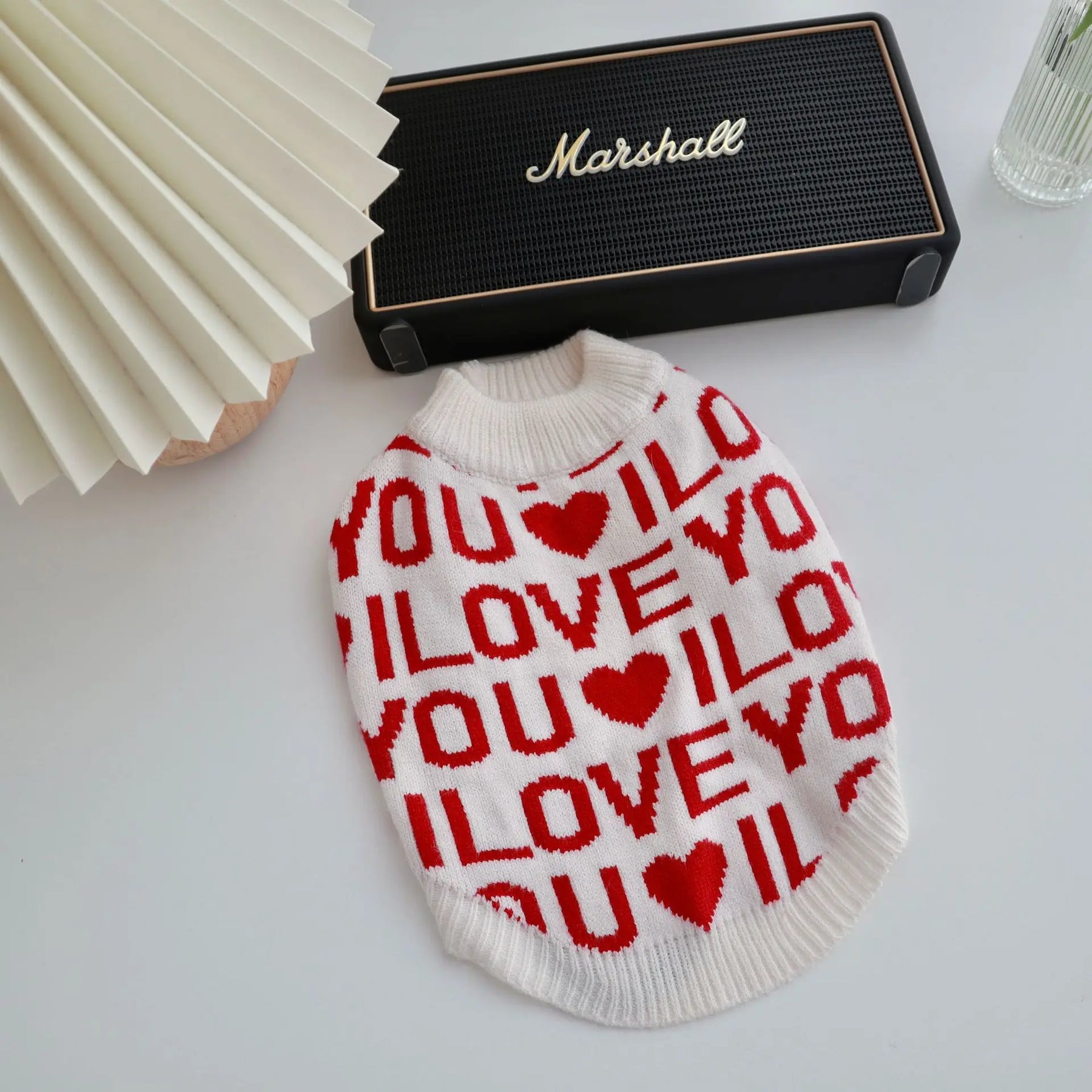 Red Love Word Letter Couture Dog Jumper