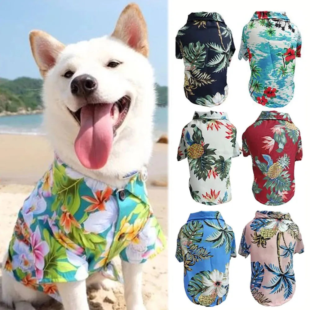 Luxury Tropical Print Dog Shirt