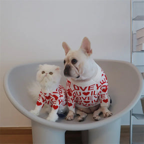 Red Love Word Letter Couture Dog Jumper